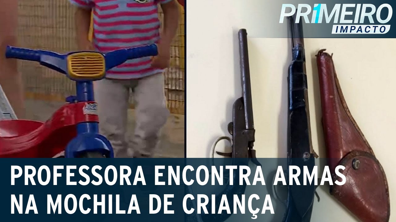Criança de três anos leva duas armas para creche no ABC Paulista | Primeiro Impacto (28/10/22)