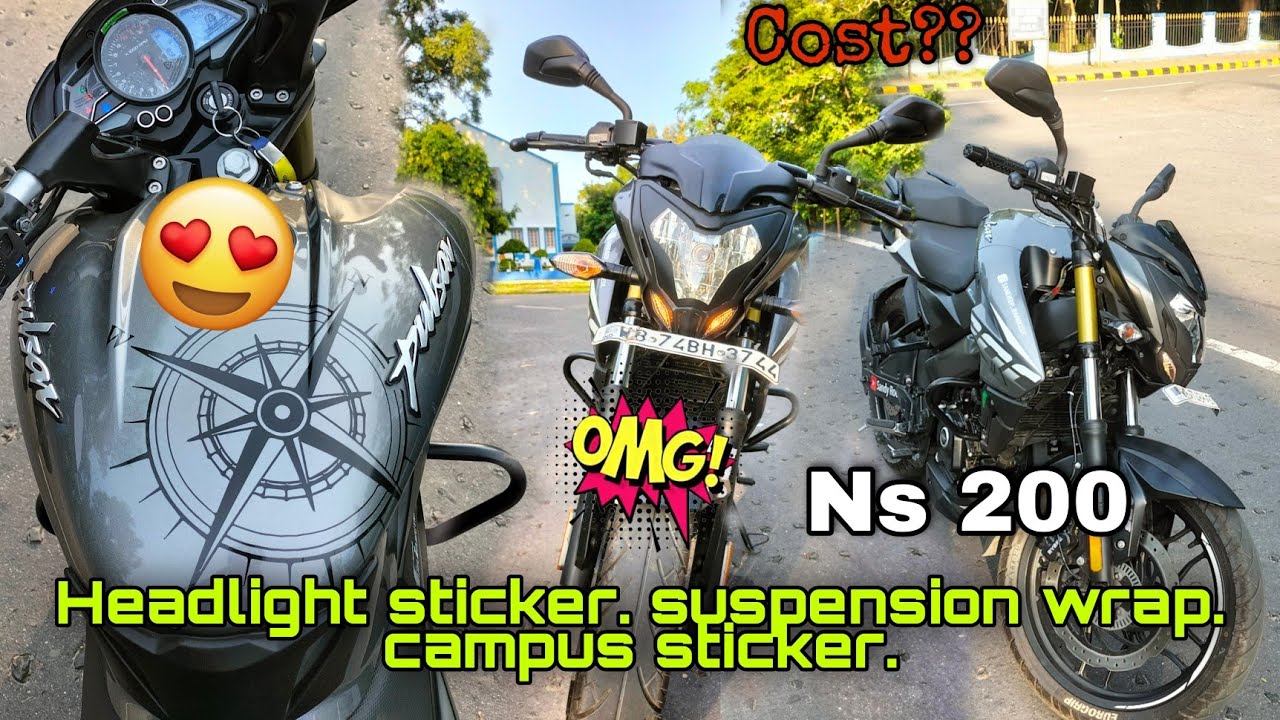 Pulsar ns 200 bs6|| Modification|| stickering|| campus stickering on ns 200 😍😍