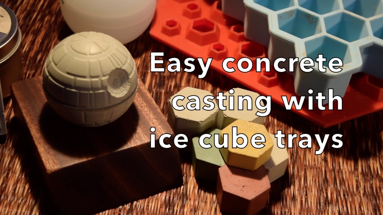 SIMPLE CONCRETE CASTING with silicone ice cube trays - by residentmaker