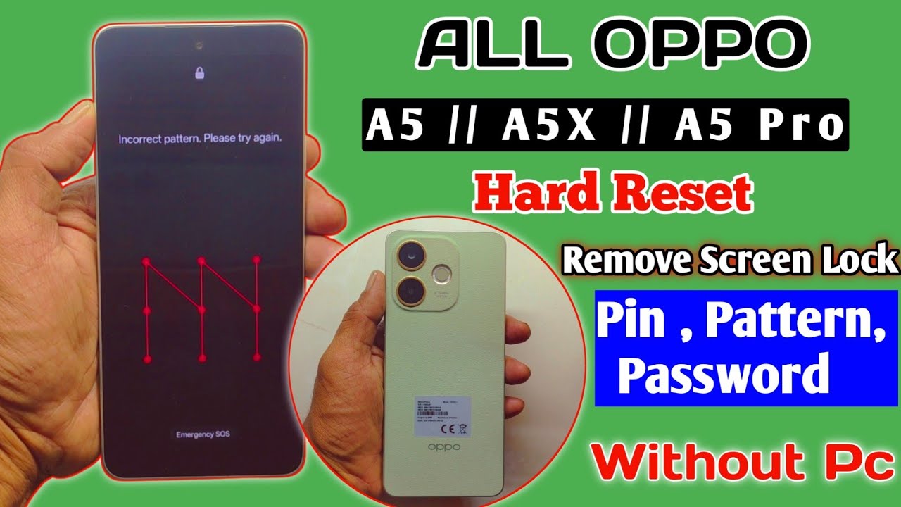 OPPO A5, A5X, A5 Pro Hard Reset Without Pc | OPPO A5 Pro Pattern, Password, 🔓 Forgot Screen Lock 