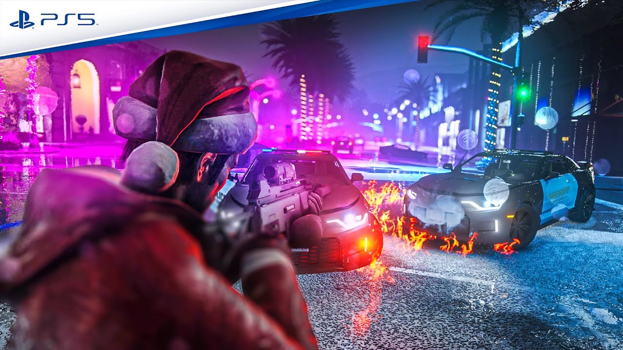 ⁴ᴷ⁶⁰ GTA 6 PS5 Graphics!? Christmas Heist & Police Chase Gameplay! Ray Tracing Graphics / GTA V Mod