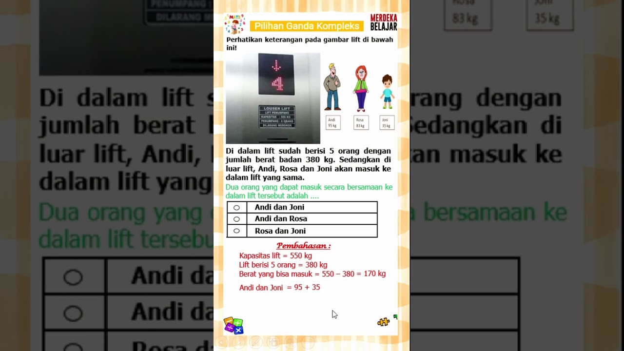 Soal Asesmen Nasional (ANBK) SD Sederajat Topik Numerasi #shorts  #anbk #anbksd #anbk2025