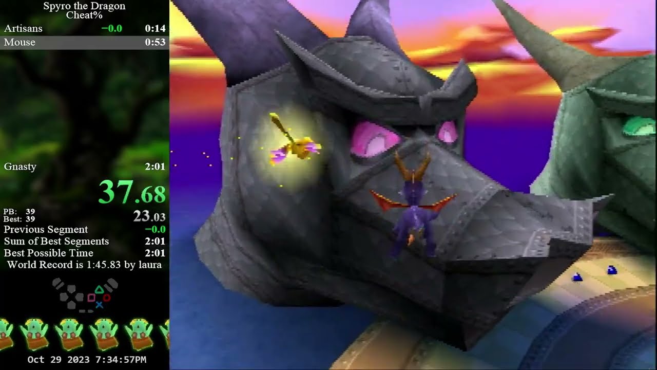 Spyro 1 Cheat% - 1:46.050