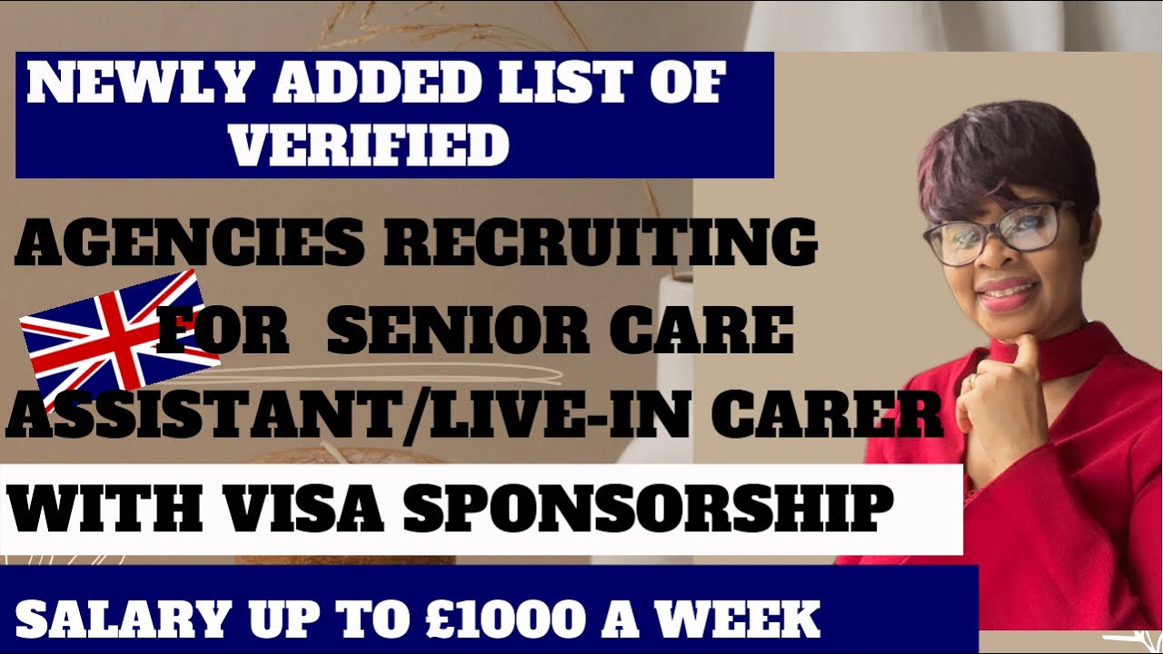 UK TOP AGENCIES RECRUITING FOR A SENIOR CARE ASSISTANT/ LIVE-IN CARER