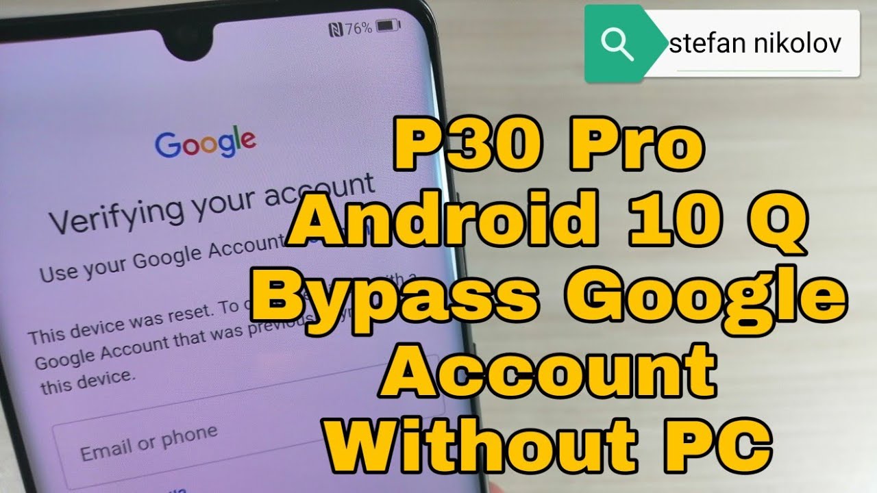 Huawei P30 Pro VOG-L29 Android 10, Remove Google Account Without PC!