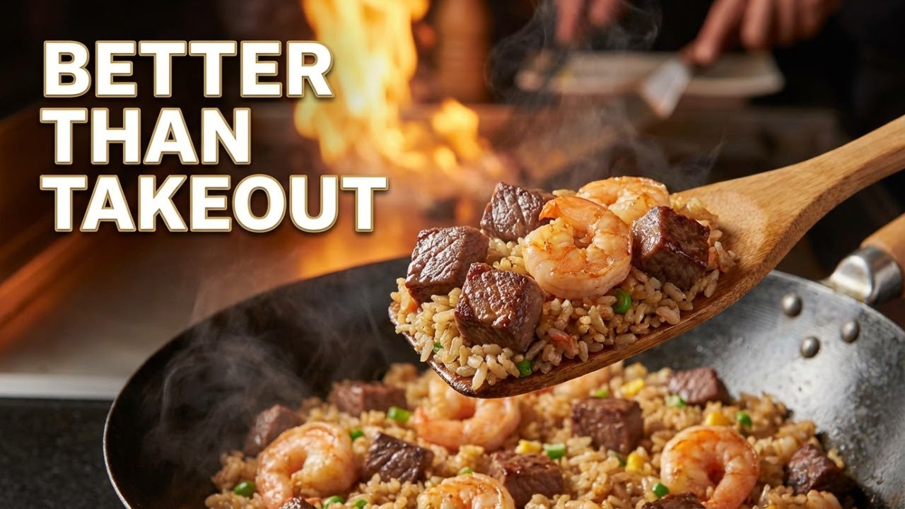 Steak & Shrimp Fried Rice Recipe | Better Than Takeout Hibachi at Home