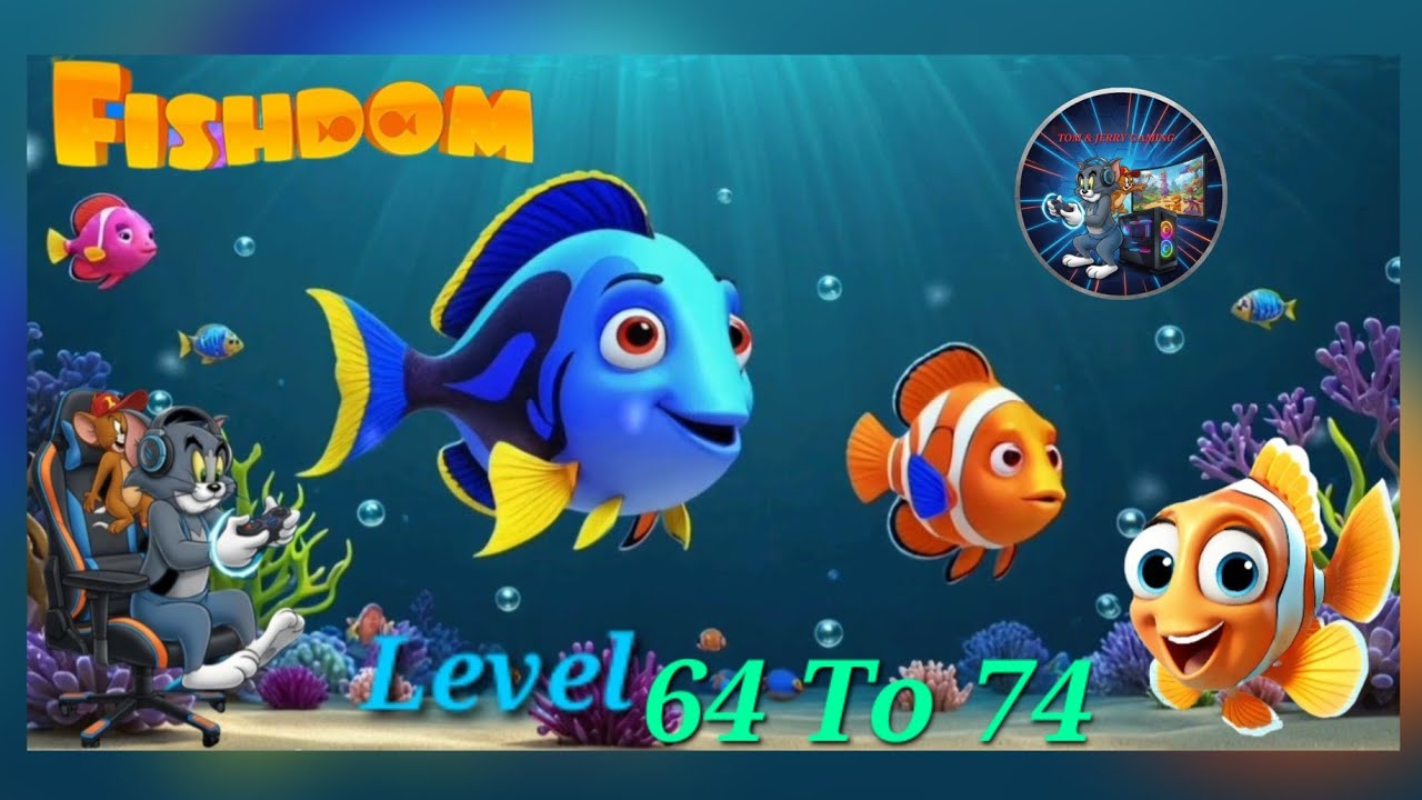 Fish Dom | Game Play Level 64 To 74 | Tom&Jerry Gaming 🦈🦈