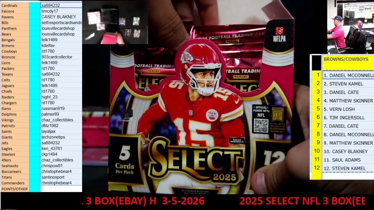 CAJUNBREAKER 2025 SELECT NFL 3 BOX(EBAY) H  3-5-2026