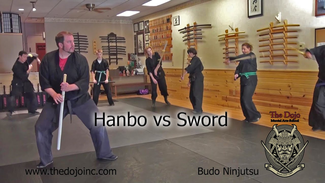 Hanbo vs Sword - Short Staff and Katana Techniques at The Dojo