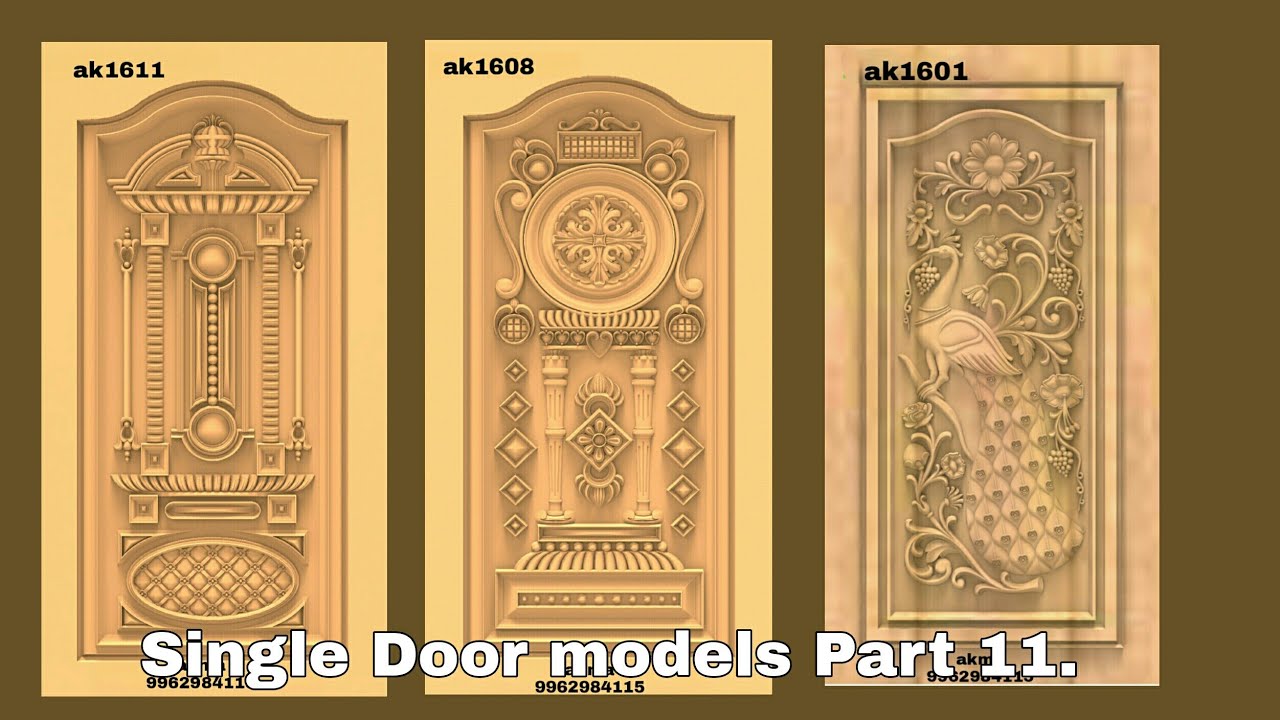 latest wooden Single Door carving models Part 11 | front entrance main door designs | peacock door.