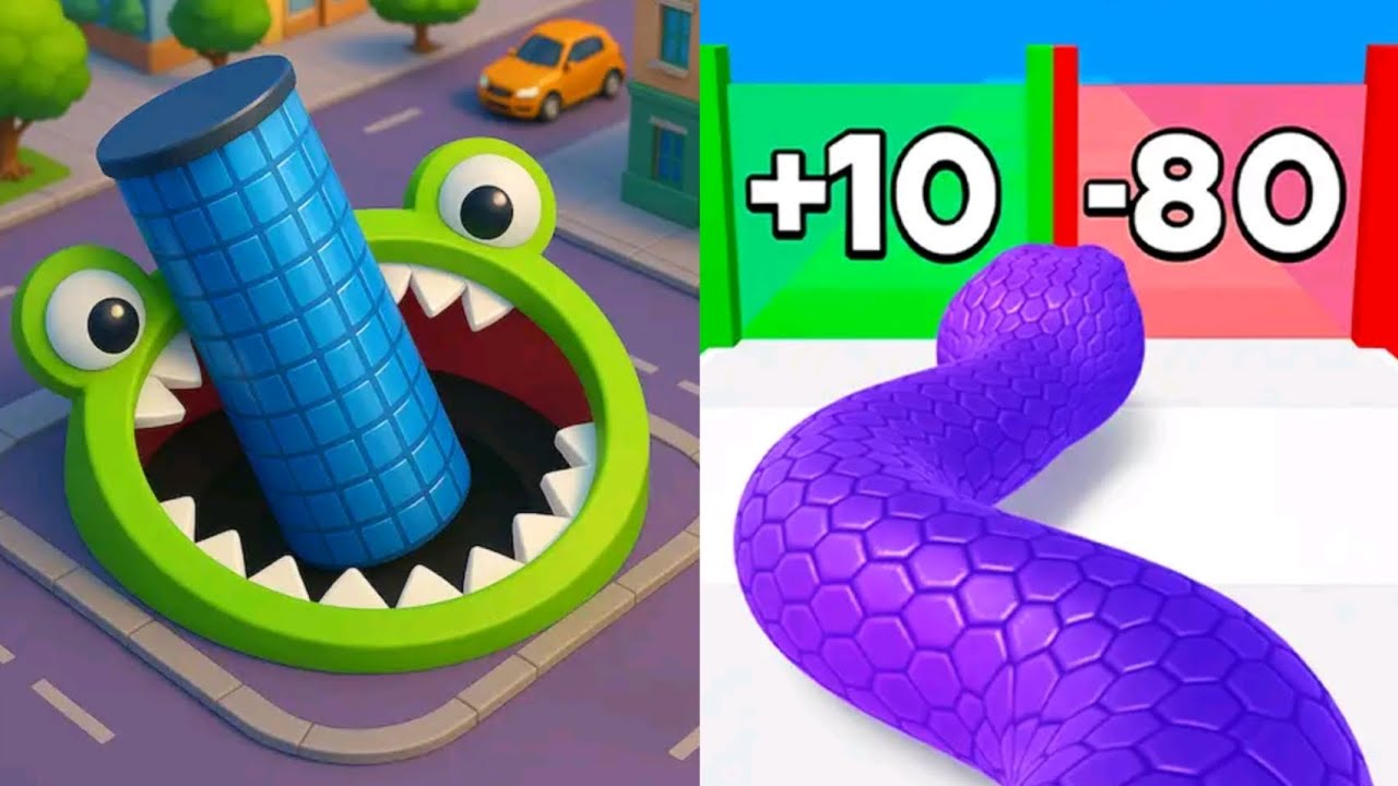 Hole.io VS Snake Run Race MAX LEVELS UNLOCKED Gameplay Android,ios