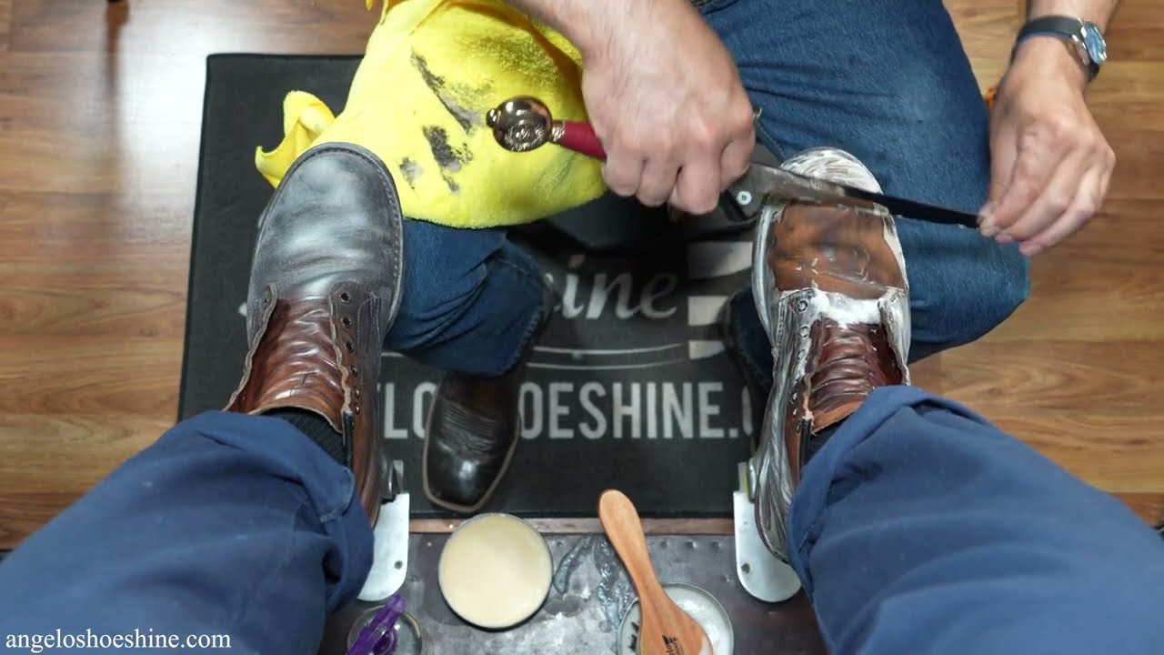 Ultimate Shoe Shine Experience! | Angelo Shoe Shine ASMR