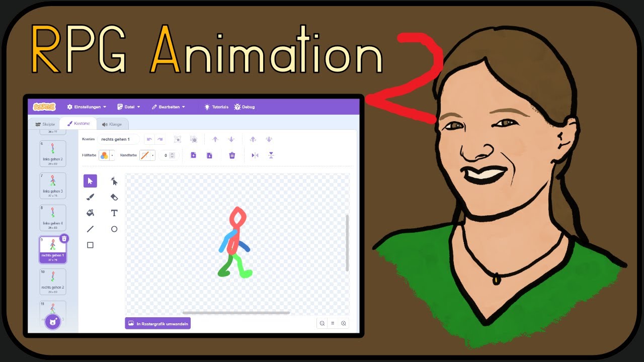 Scratch RPG Animation einbauen - Programmieren Skill Tree 3.3.3