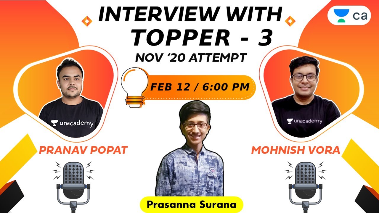 Prasanna Surana - CA Foundation Topper | Exclusive Interview | Pranav Popat & Mohnish Vora