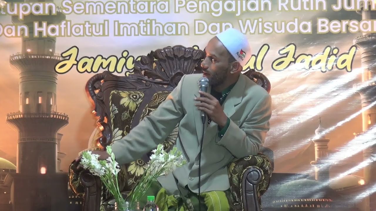 ceramah  oleh  HABIB UMAR DI PENUTUPAN SEMENTARA PENGAJIAN RUTIN JUM'AT LEGI JAM'AH NURUL JADID