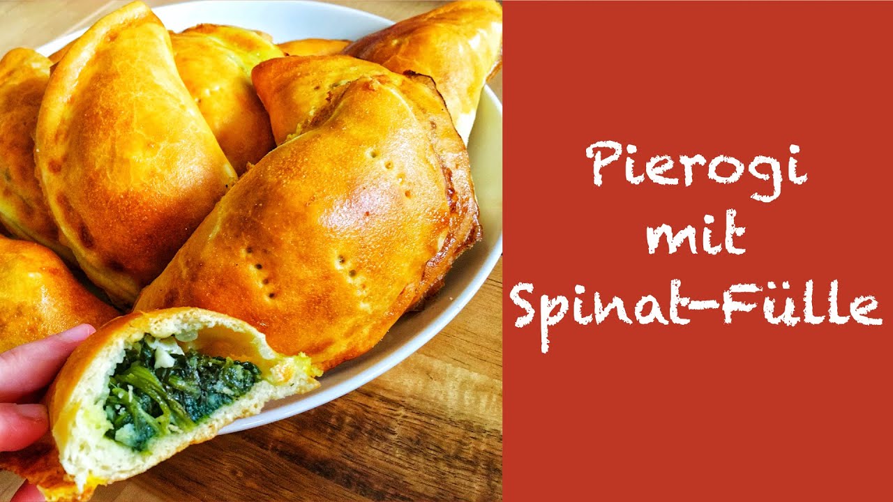 Pierogi mit Spinat-Feta-Füllung / Polnische Spezialität / Gebackene Piroggen / FIL FUX #12