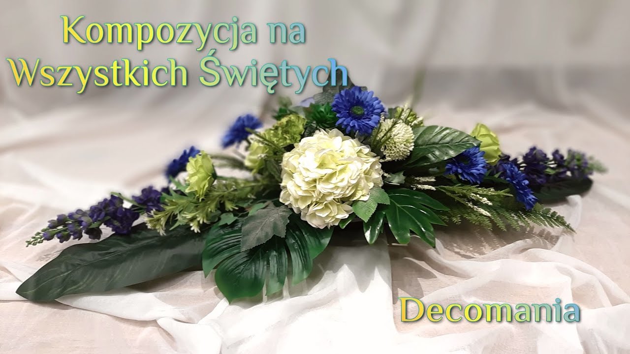 Stroik na grób// cmentarz z niebieską Ostróżką// Wszystkich Świętych// DIY// jak zrobić