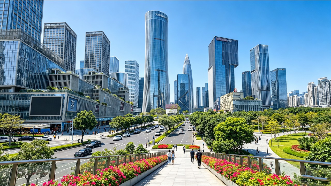 Shenzhen, China &ndash; Where Skyscrapers Meet a Giant Urban Forest | 4K HDR Walk