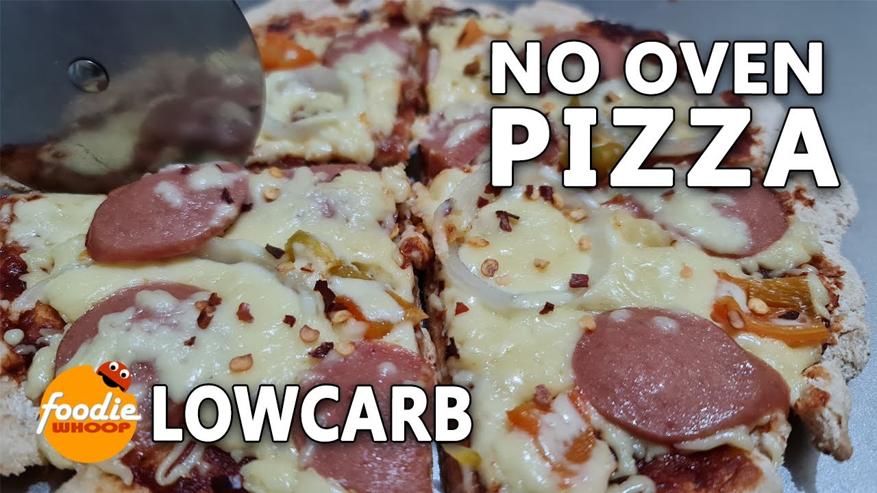 LOWCARB KETO PIZZA [ NO OVEN ] FoodieWhoop