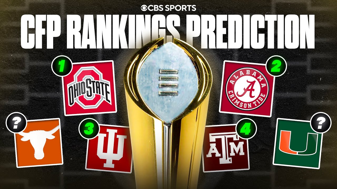 College Football Playoff Rankings PREDICTIONS: Alabama over Indiana 👀 | Texas and Miami in Top 10?