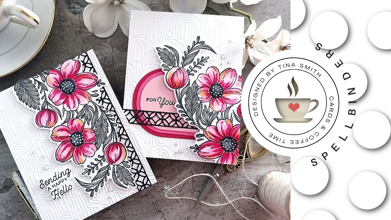 Floral Cards with Spellbinders Clear Stamp & Die Club Kit August 2023