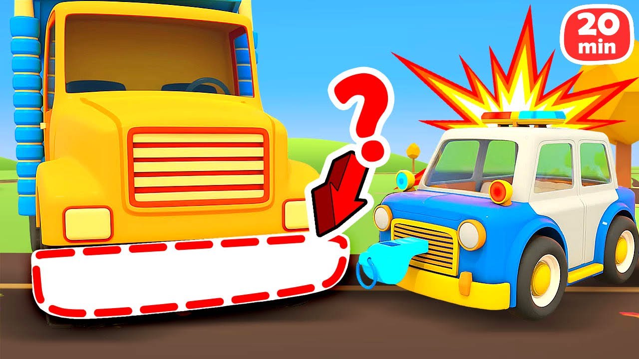 A storm with multi-colored hail is starting! Farm vehicles, trucks & racing cars at the repair shop.