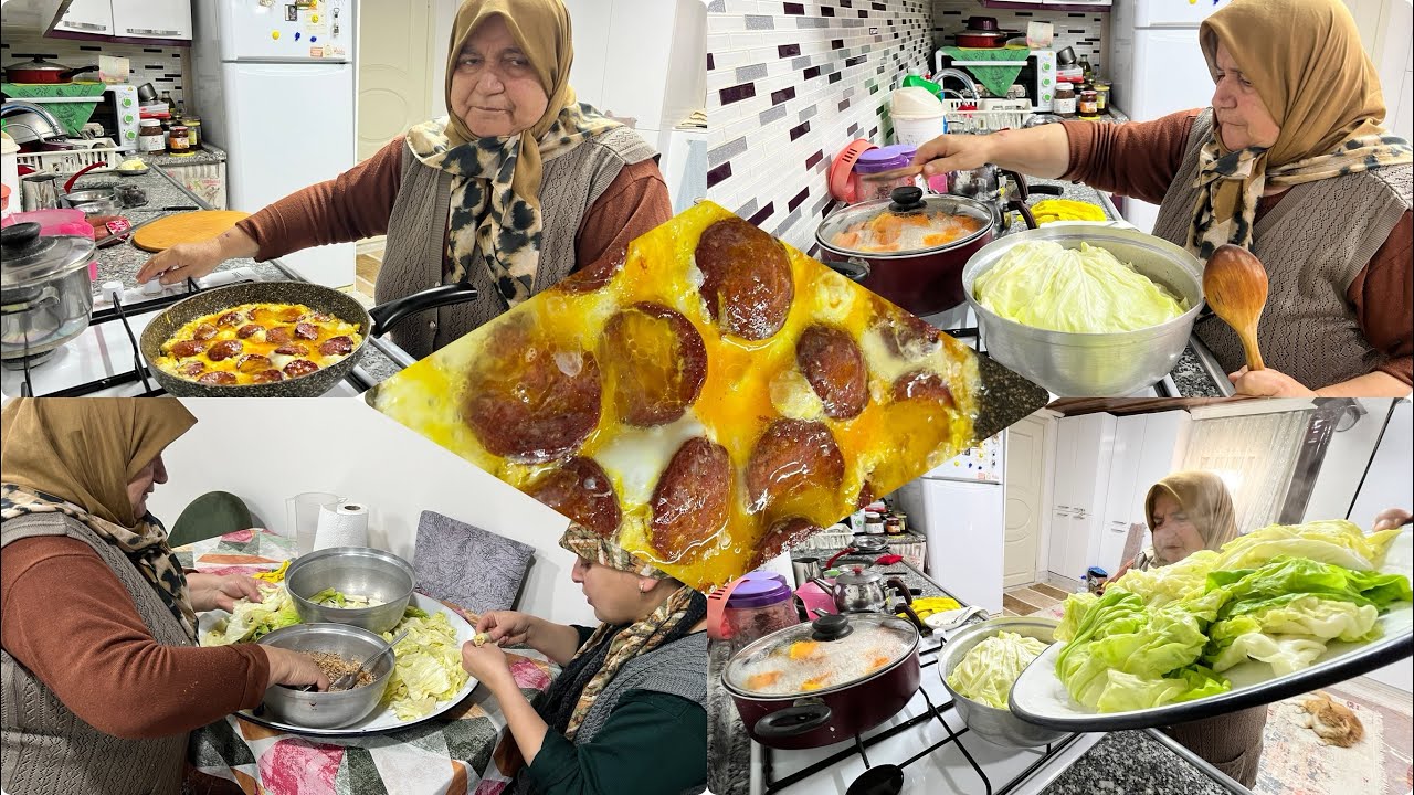 Sabah kahvaltısı Kelem sarması kabak tatlısı öğlen yemeği