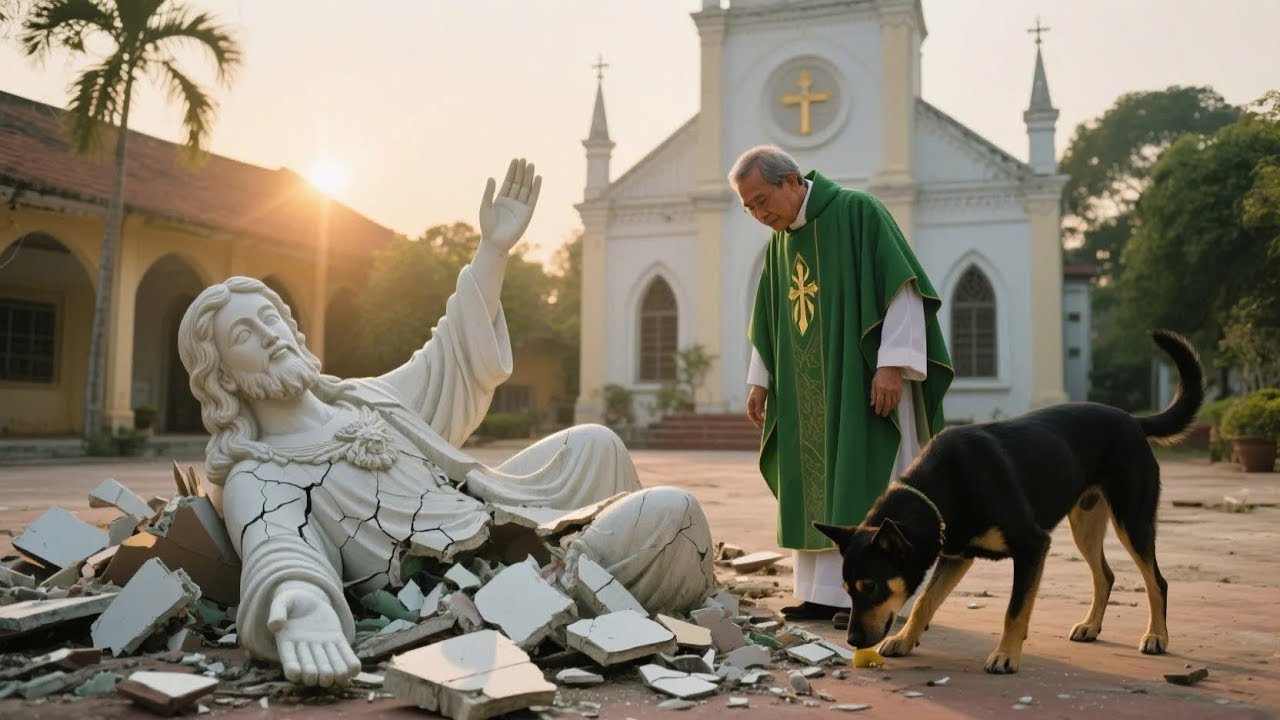 Patung Yesus Dihancurkan Tengah Malam — Pastor Paroki Syok Berat, Anjing Rex Mendadak Ketakutan!