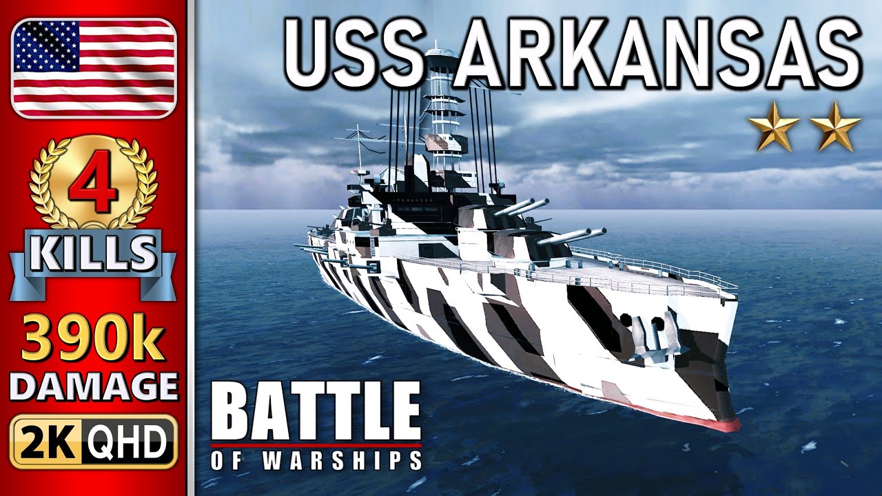 BATTLE OF WARSHIPS ⚓ ARKANSAS : 4 KILLS - 390k DAMAGE 💥
