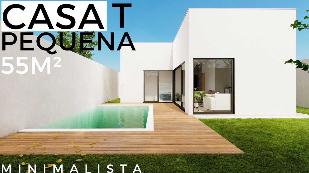 CASA PEQUENA POPULAR EM T DE 55M² MINIMALISTA