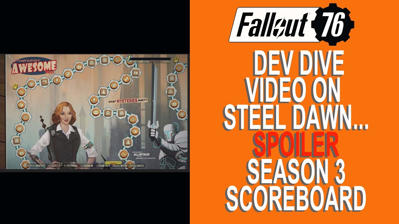 Fallout 76 STEEL DAWN Dev Dive video/ SPOILER Season 3 scoreboard rewards/