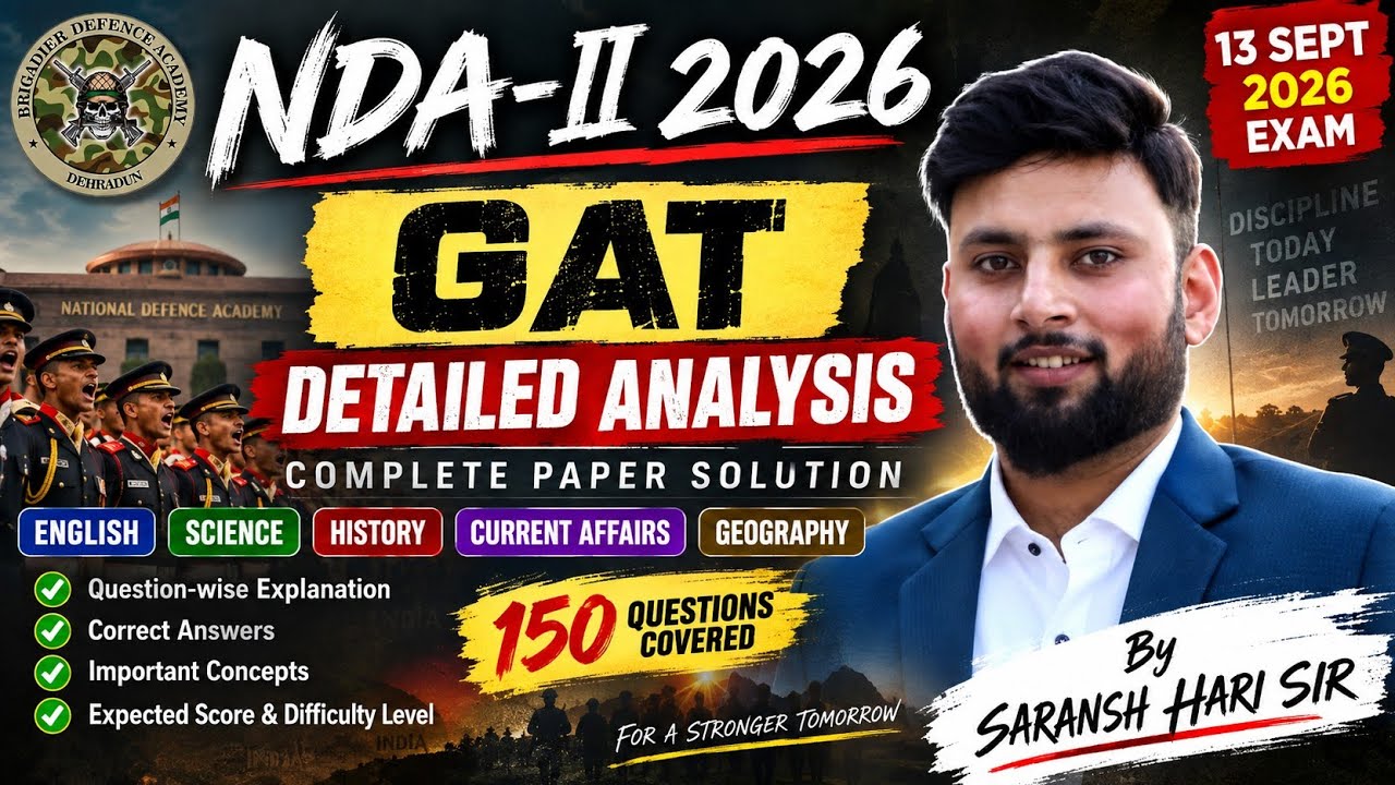 NDA 2 2026 GAT Answer Key & Detailed Analysis | Set C | Complete Paper Solution