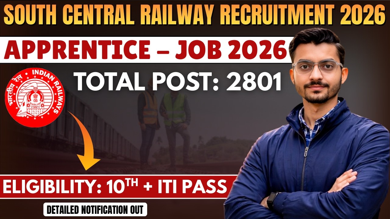 South Central Railway Apprentice Recruitment 2026 | Freshers Job | Railway Latest Notification 2026