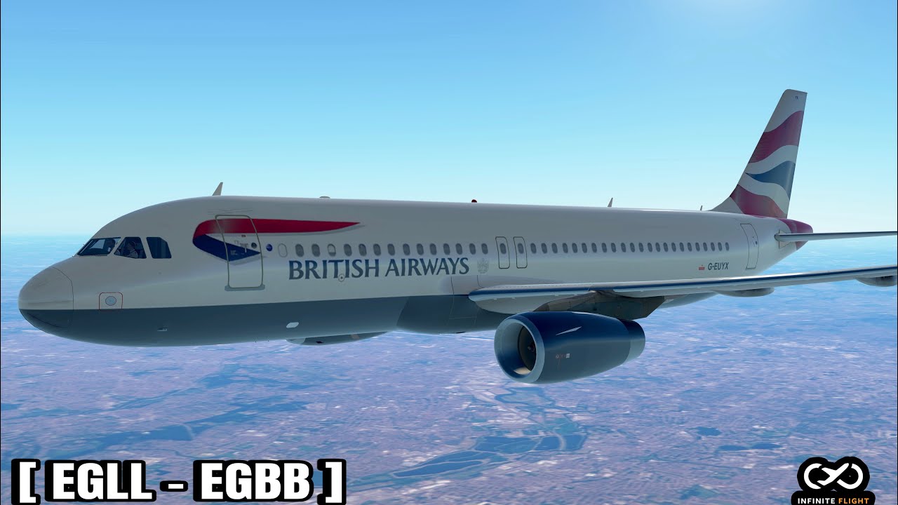 Infinite flight simulator | London Heathrow (EGLL) To Birmingham (EGBB) | Airbus A320-200| Live ATC
