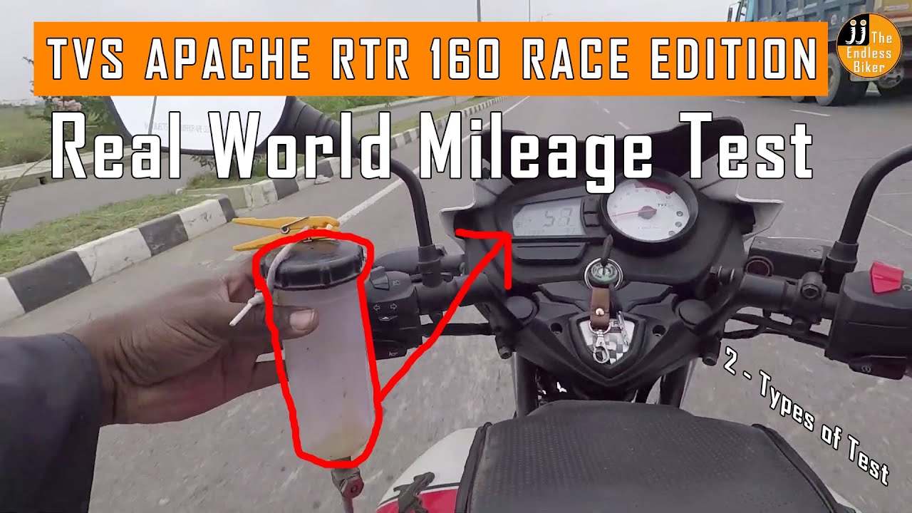 TVS Apache RTR 160 Race Edition BS4 Real World Mileage Test