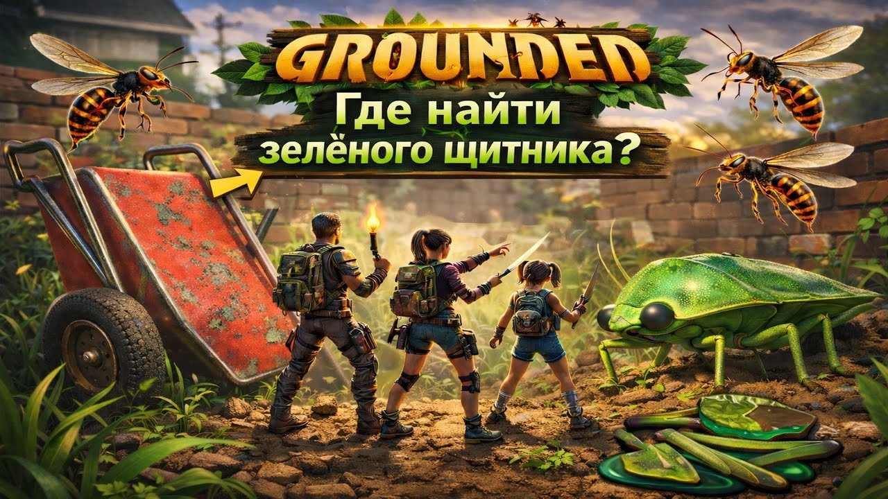 Прохождение Grounded. Часть 29. Где найти части зелёного щитника? Забираемся на пень