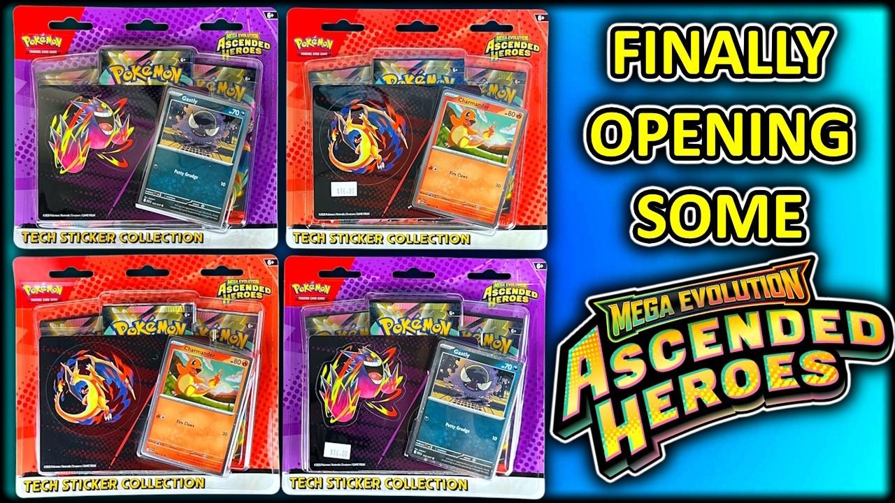 Opening FOUR Ascended Heroes Tech Sticker Collections!