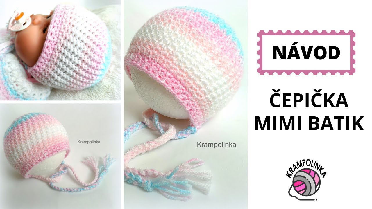 Čepička Mimi Batik pro miminko 0-3 měsíce.