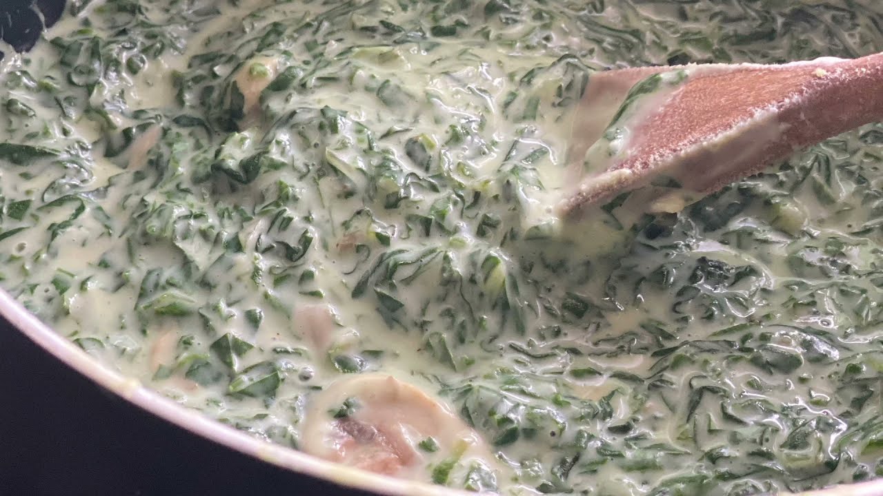 Creamy spinach with mushroom