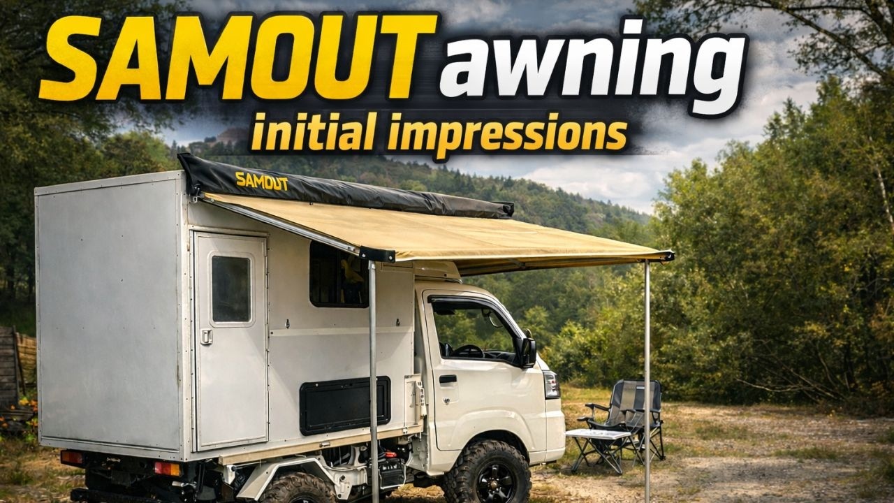Is the SAMOUT Awning Worth It? Full Install & First Look on our DIY KEI Truck Camper #SAMOUTawning