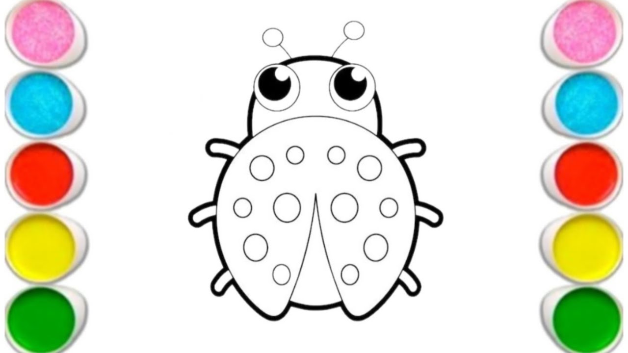 Как нарисовать божью коровку шаг за шагом 🐞 | Простое рисование и раскрашивание божьей коровки дл...