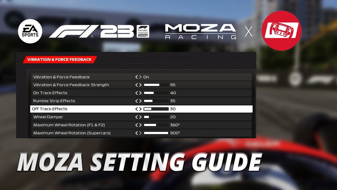 Руководство по настройке MOZA для F1 23