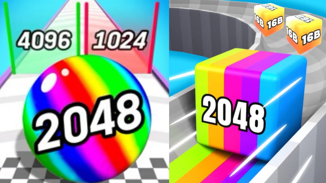 Number Ball Race and Merge 3D vs Jelly Tube Run 2048 16B vs Number Run Merge 2048 😎👌 #ballgamezone