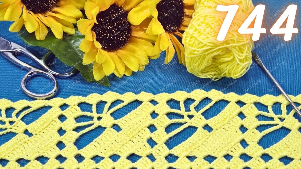 Aprende a tejer conmigo esta orilla para servilletas y manteles🌻 744