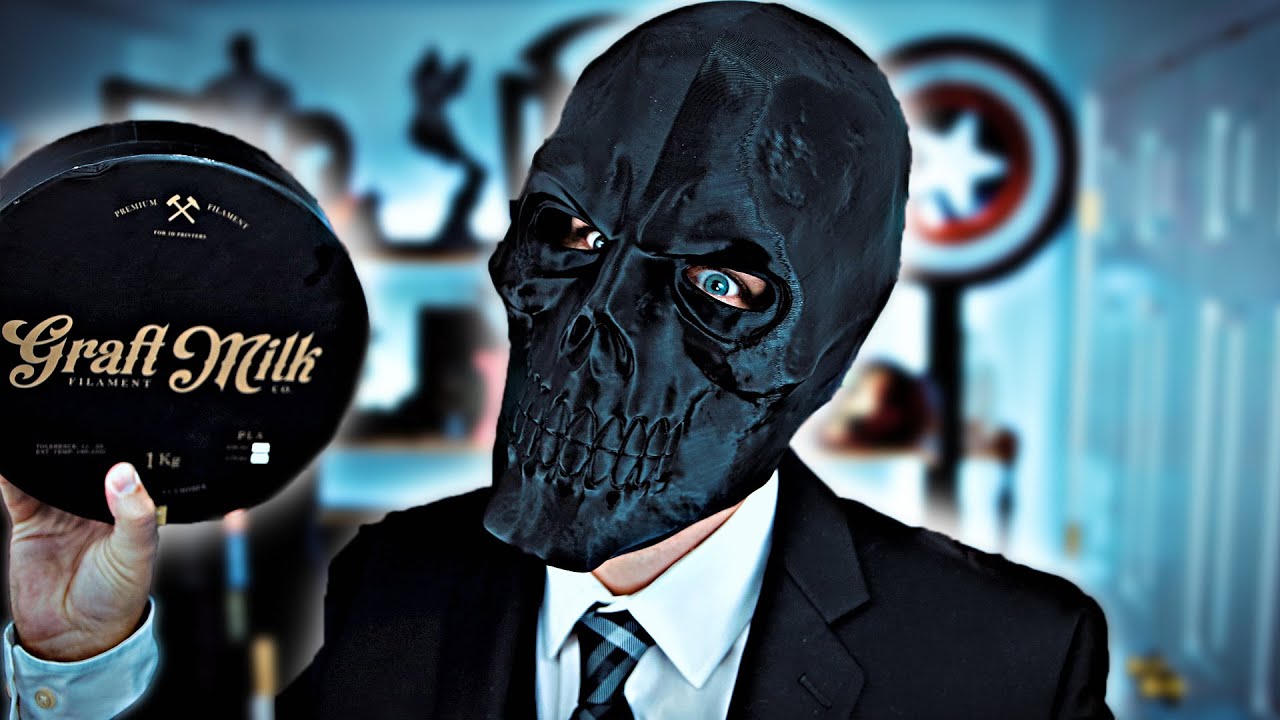 3D Printed Black Mask Replica Prop Batman / Birds of Prey - Graft Milk Matte PLA