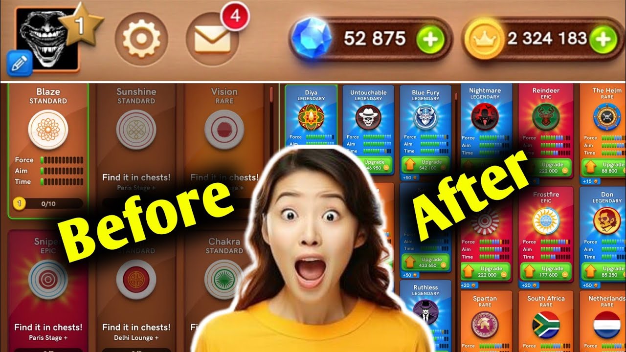 🤯 1 Level I'd 1Lakh Gems Unboxing 😲 Noob To pro I'd 🤩 Part_2 Carrom Pool Gaming Yash 🔥