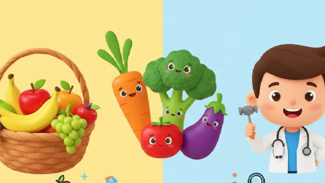 موسوعة الطفل الشاملة: تعلم الفواكه، الخضروات، والمهن في فيديو واحد! 🍎🥕👨‍⚕️