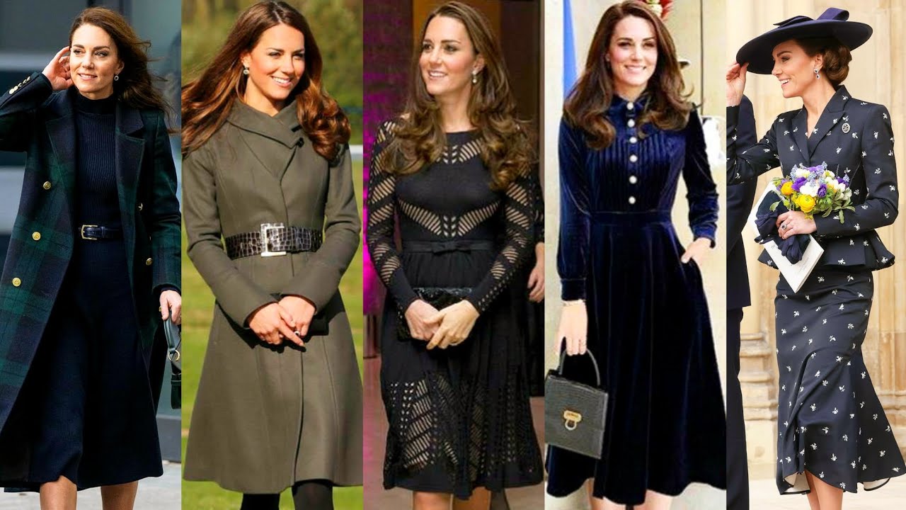 Gorgeous princess of wales Kate Middleton looked dazzling in black dreses
