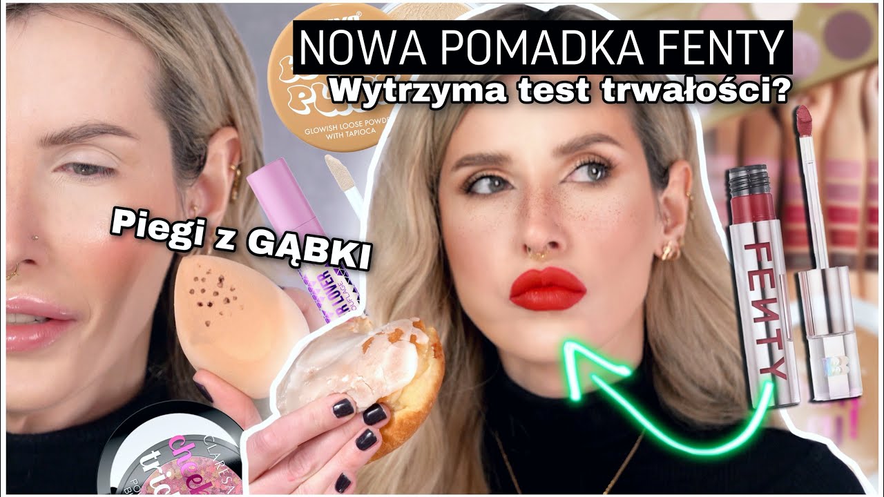Pomadka Fenty się NIE POPISAŁA?😝- Za to TA CERA🥵- Testuję piegi z GĄBKI😅