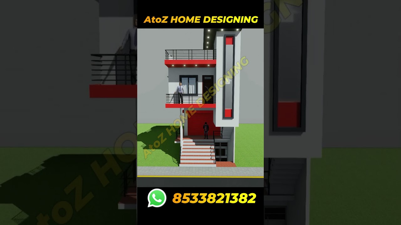 Small Corner Shop With House Plan 